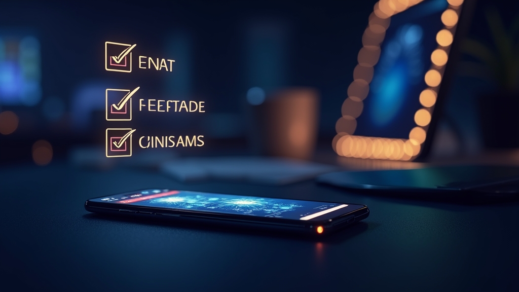 Smartphone beside a download checklist for a casino app installation