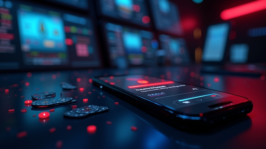 Smartphone showing a stalled app update and troubleshooting warnings